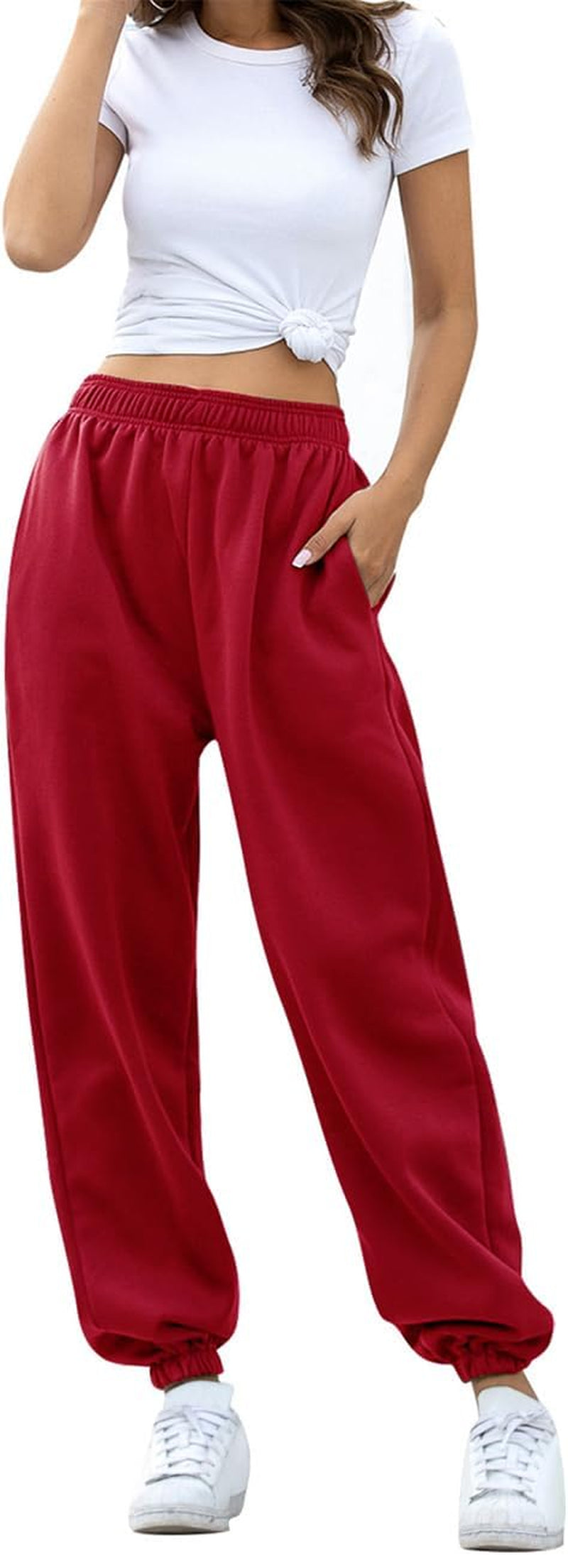 Baggy Sweatpants High Waisted Fleece Cotton Sweat Pants for women